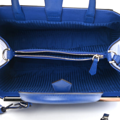 Fendi Vitello Elite Petite 2Jours Tote Blue Neon 5 of 10