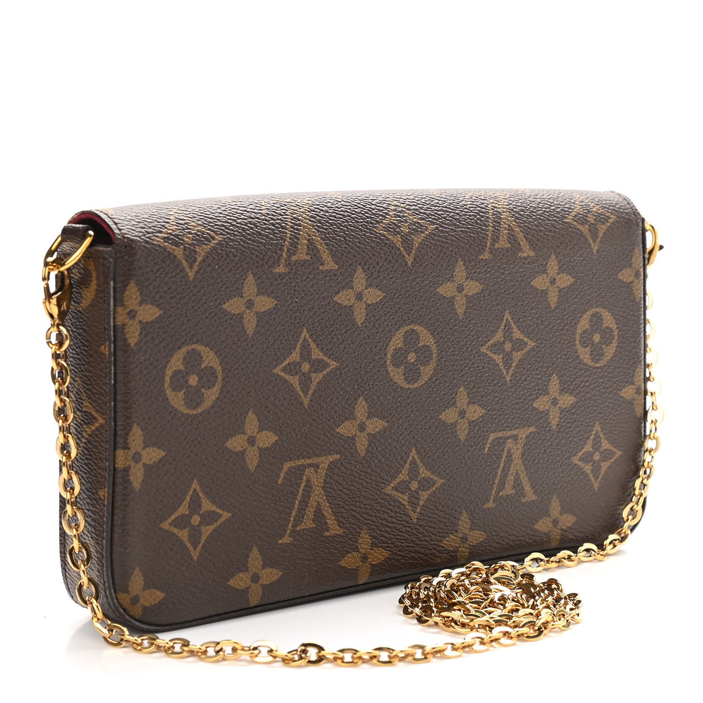 Monogram Pochette Felicie Chain Wallet Fuchsia