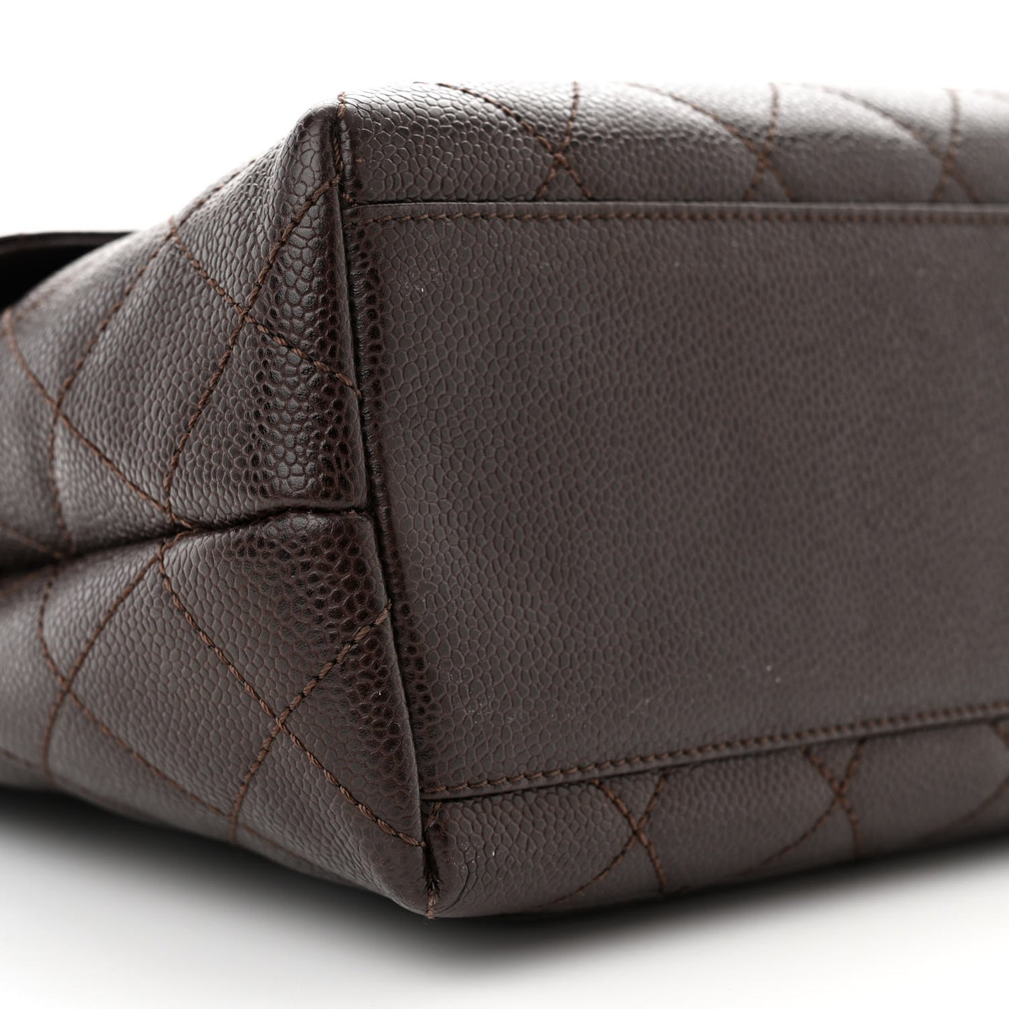 Caviar Quilted Jumbo Kelly Flap Brown