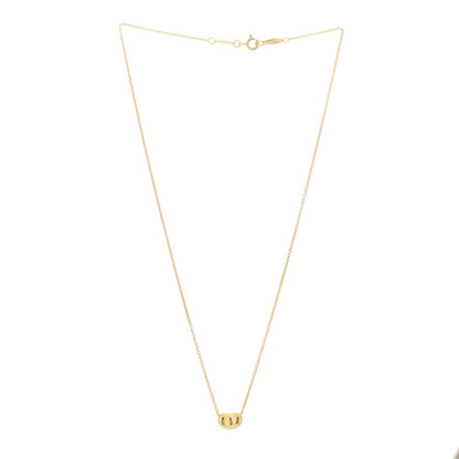 Tiffany 18K Yellow Gold 9mm Elsa Peretti Bean Pendant Necklace 3 of 5