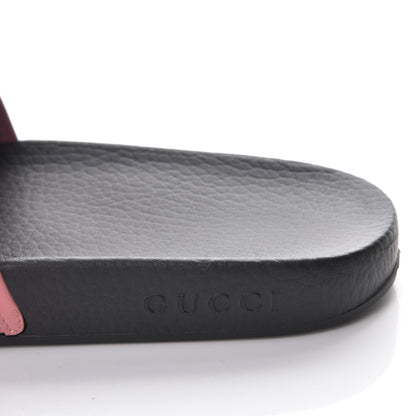 Gucci Calfskin Embellished Pursuit Slide Sandals 38 Carmine Rose 8 of 10