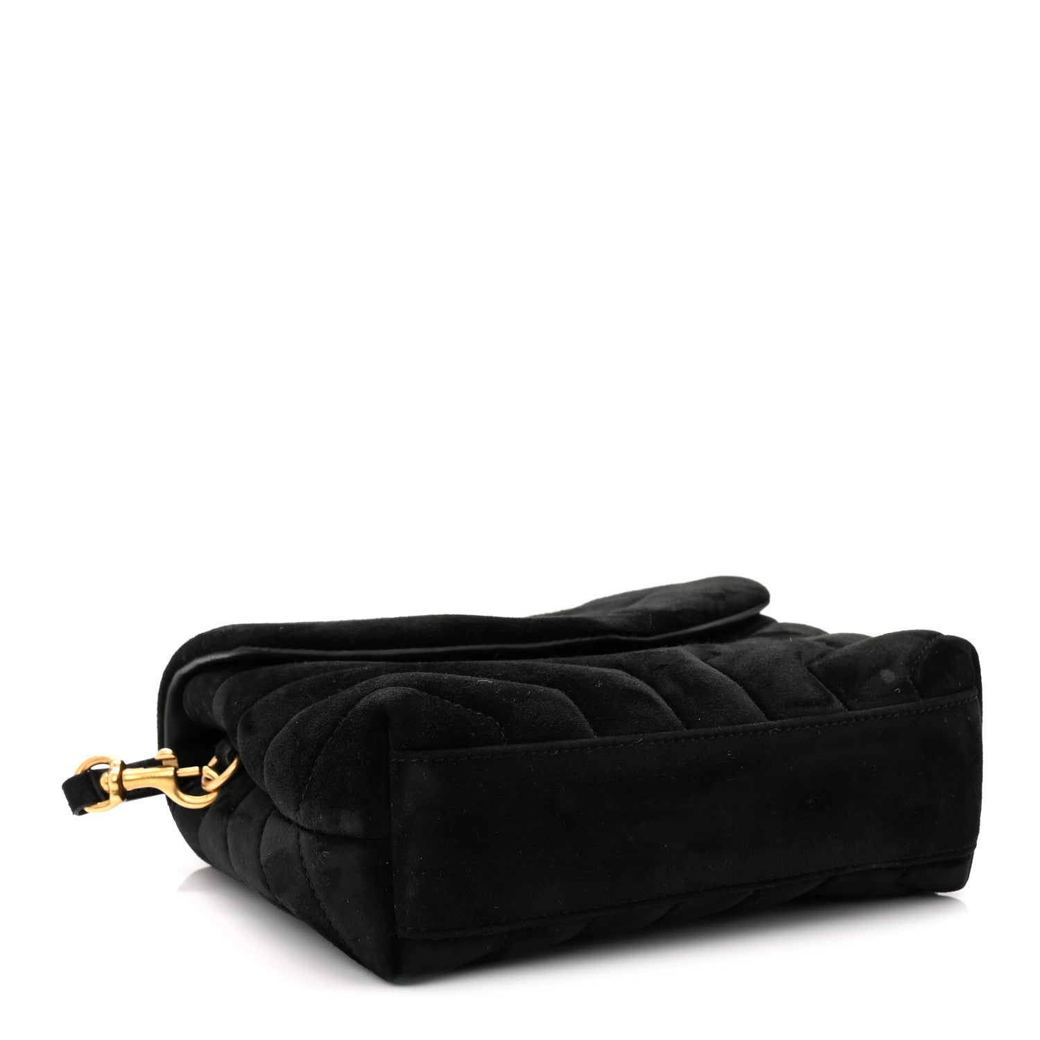 Saint Laurent Suede Y Quilted Monogram Toy Loulou Crossbody Bag Black 4 of 11