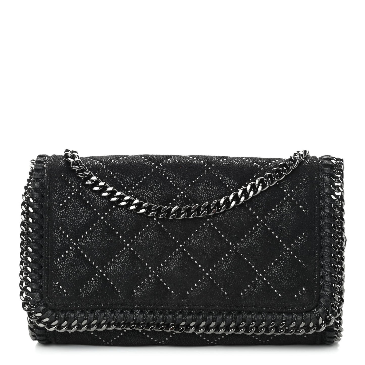 Shaggy Deer Quilted Studded Falabella Crossbody Black