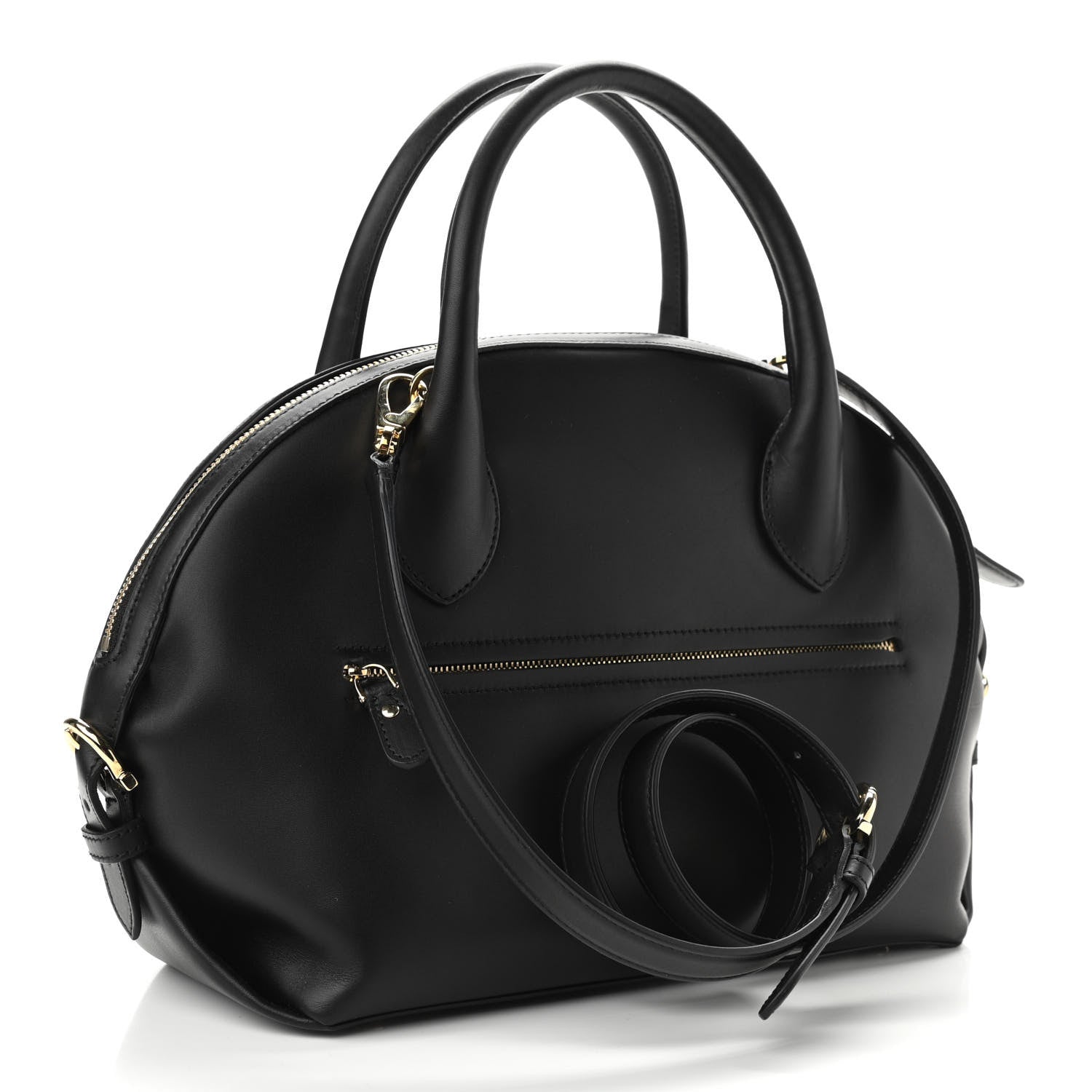 Salvatore Ferragamo Calfskin Fiamma Bag Black 3 of 10