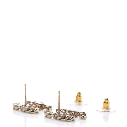 Chanel CC Chain Link Earrings Light Gold 3 of 5