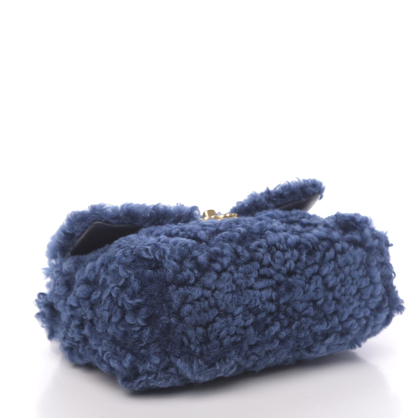 Shearling Sheepskin Medium 19 Flap Blue