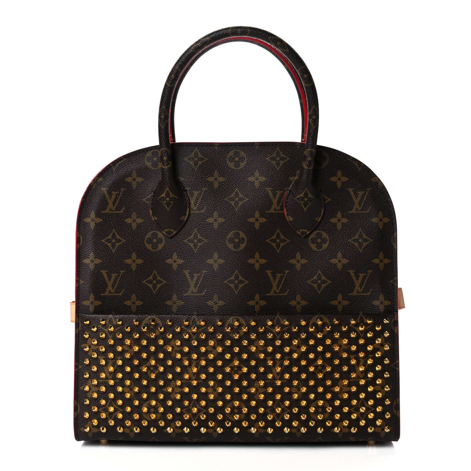 Louis Vuitton Monogram Calf Hair Spikes Iconoclasts Christian Louboutin Tote Red 1 of 9