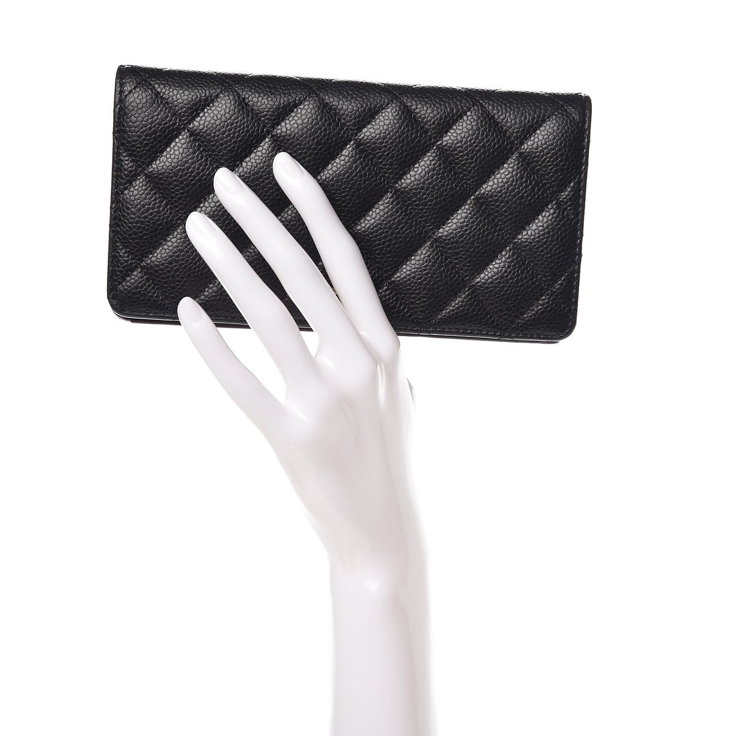 Caviar Quilted Yen Wallet Black