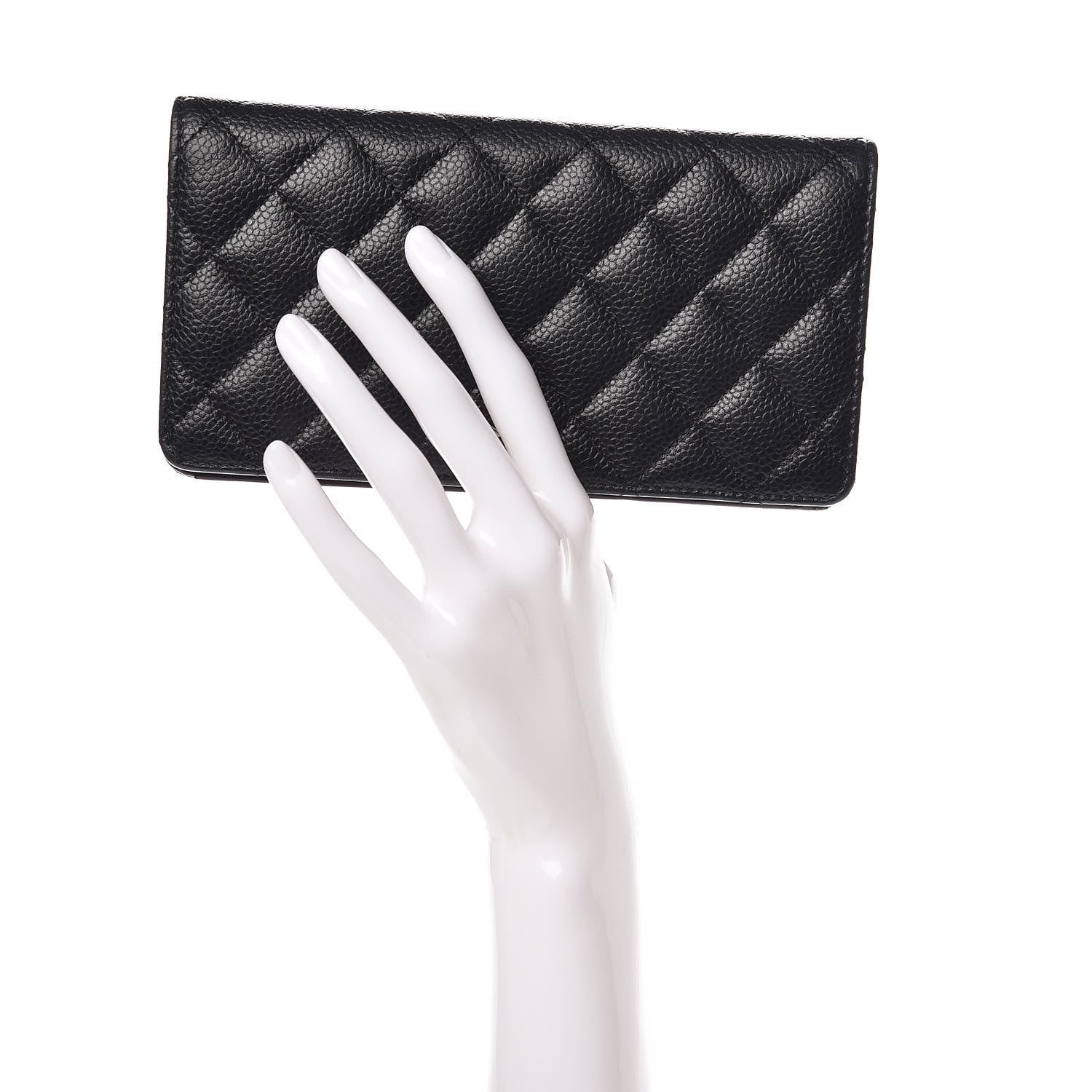 Chanel Caviar Quilted Yen Wallet Black 2 of 12