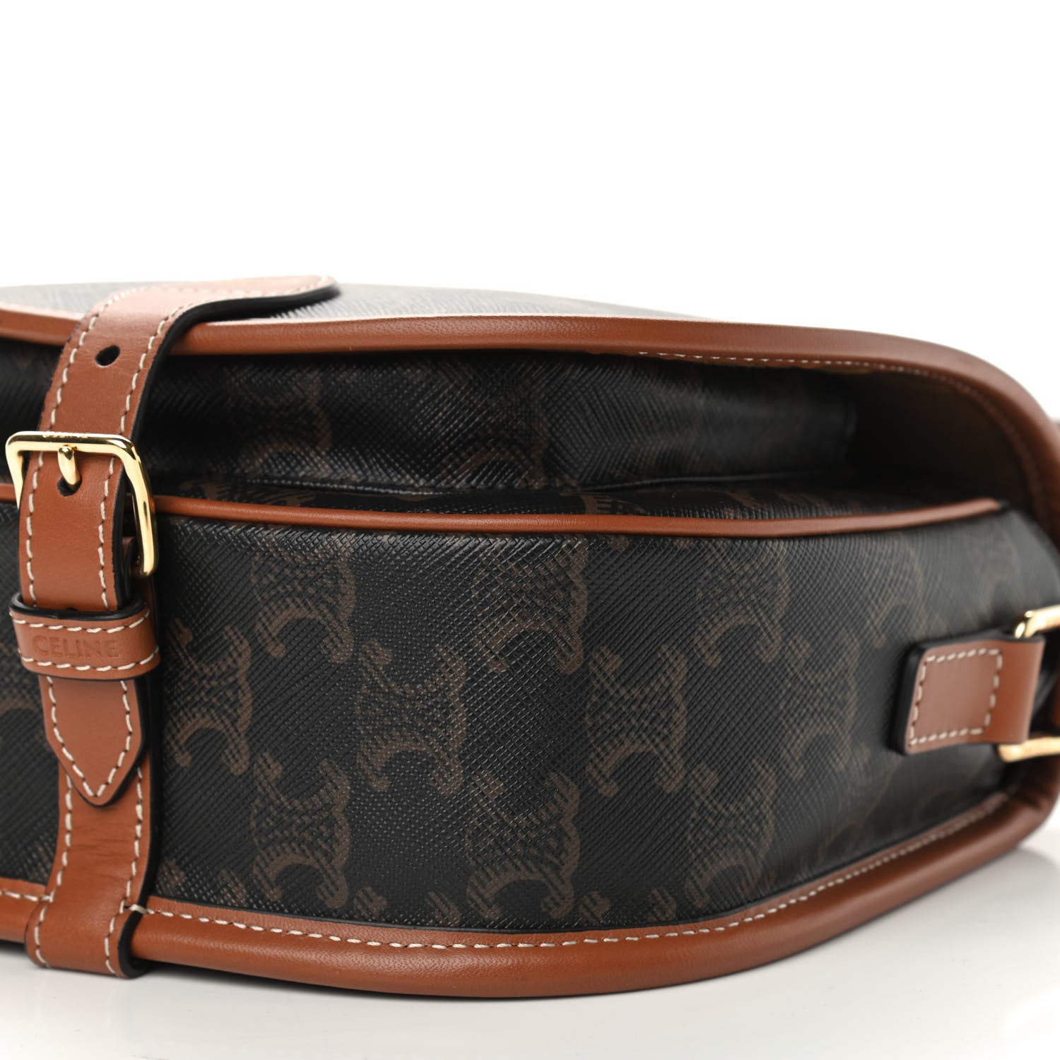Celine Triomphe Canvas Medium Folco Bag Tan 8 of 8