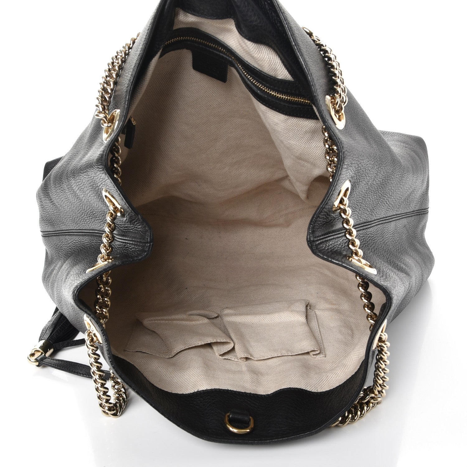 Gucci Pebbled Calfskin Large Soho Chain Shoulder Bag Black 6 of 8