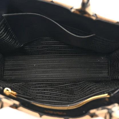 Prada Jacquard Saffiano Triangolo Symbole Embroidered Large Tote Black Corda 5 of 12