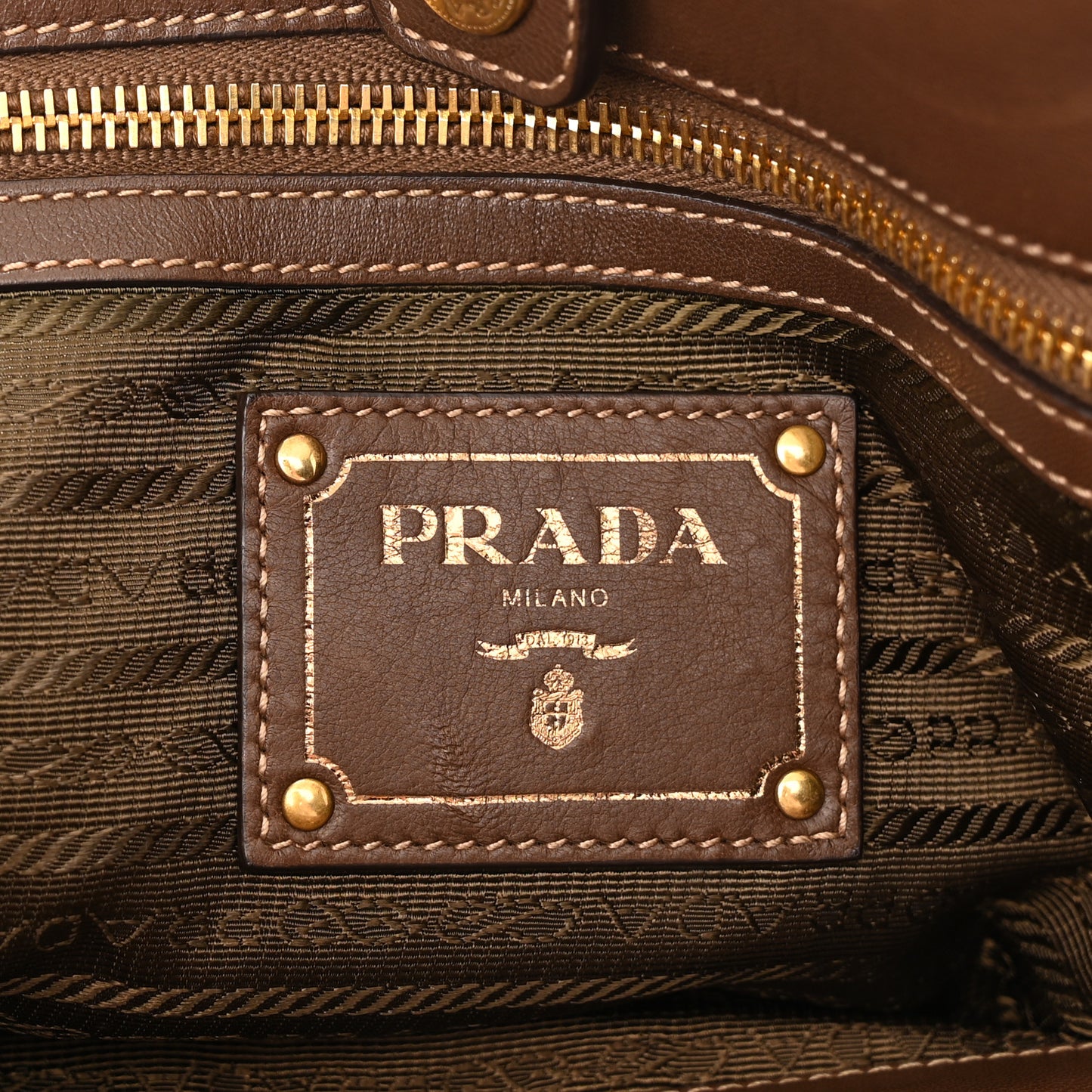 Tessuto Nylon Nappa Gaufre Satchel Rovere Brown