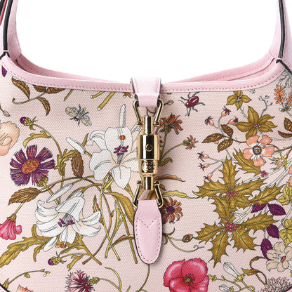 Gucci Canvas Flora Medium Jackie Hobo Light Pink 10 of 10