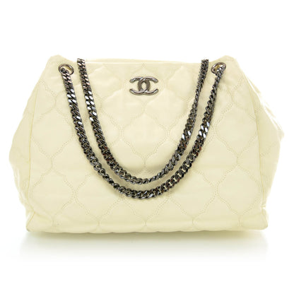 Chanel Lambskin Cells Accordion Tote Dark White 1 of 13