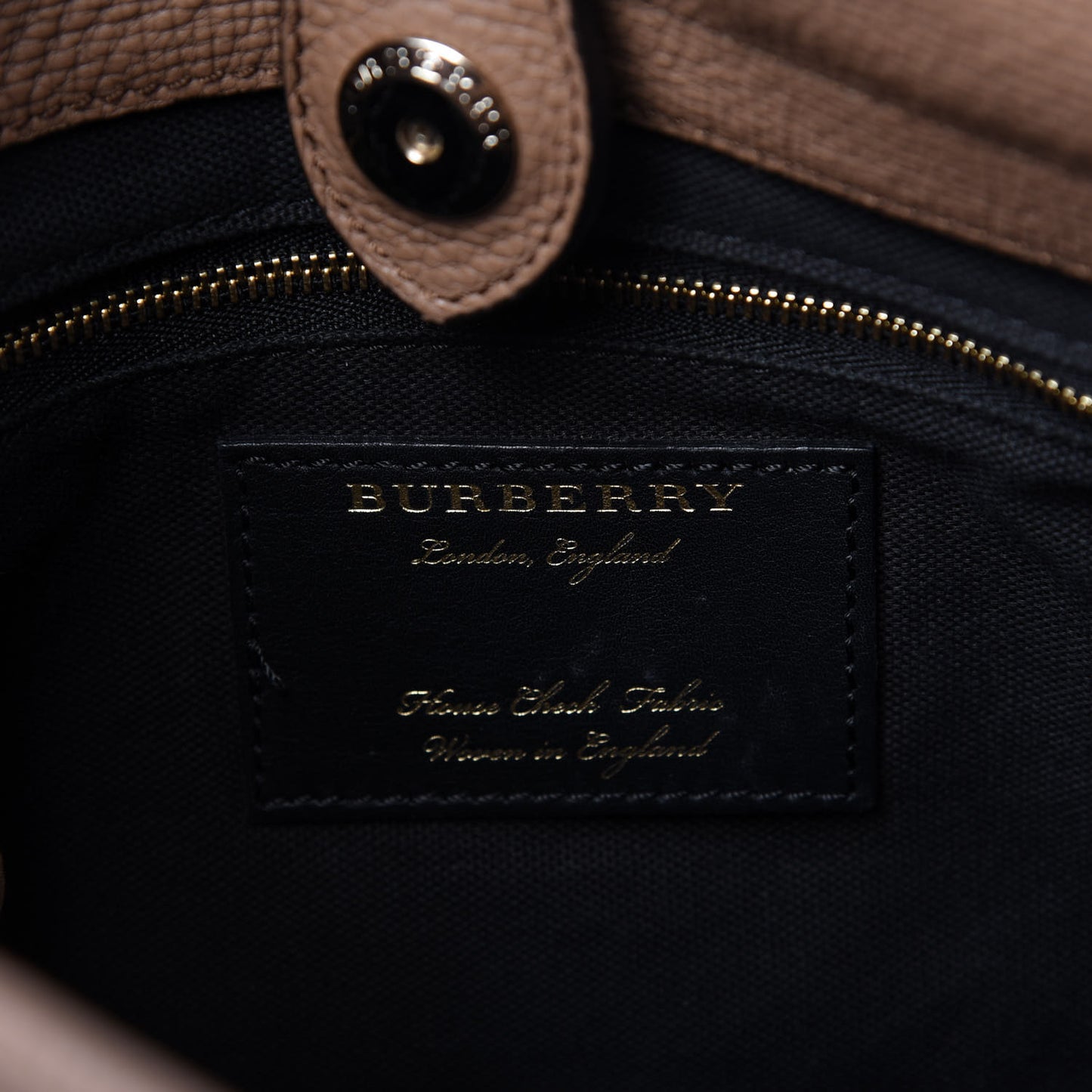 Grainy Calfskin House Check Small Bingley Dark Sand