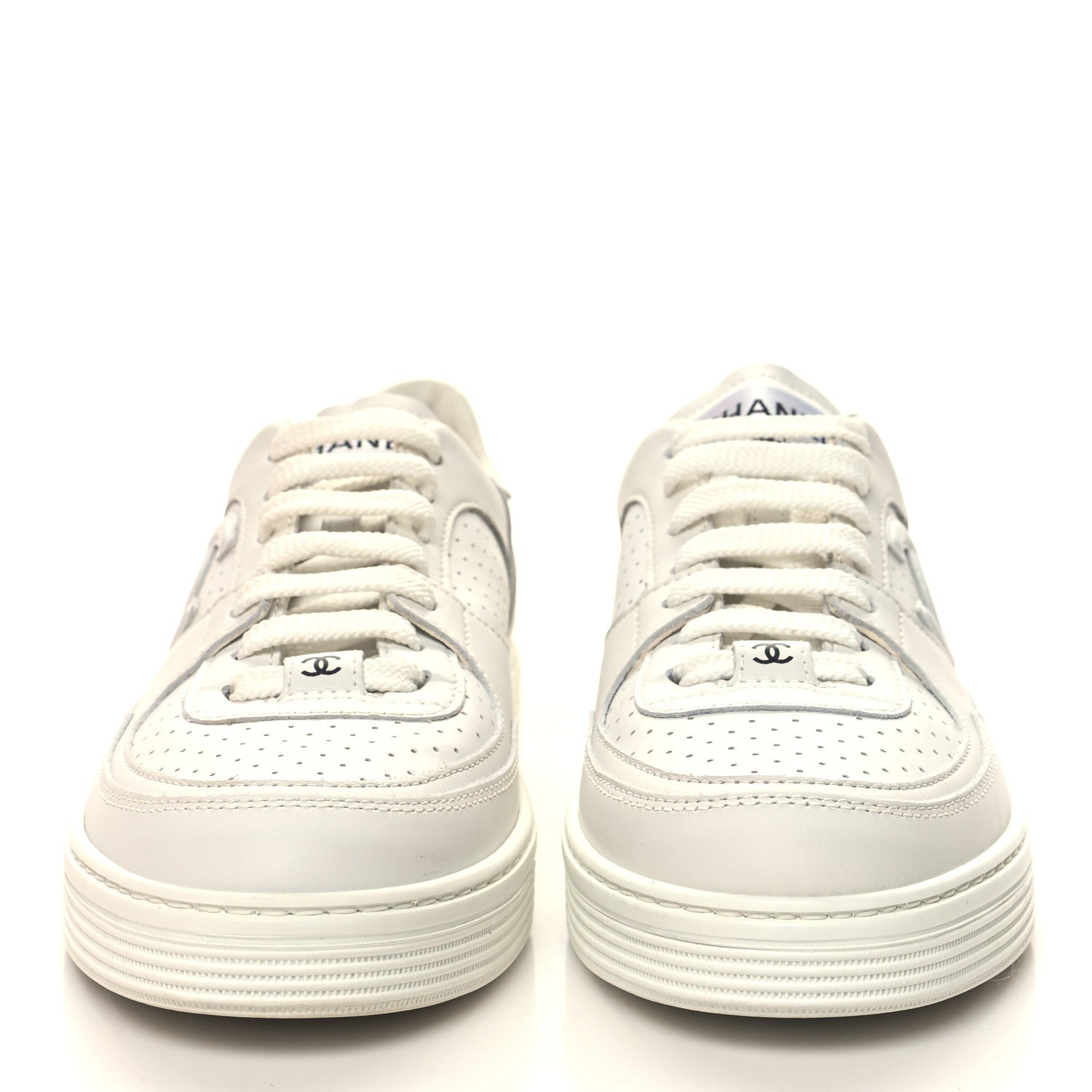 Chanel Calfskin CC Womens Sneakers 37.5 White 2 of 8
