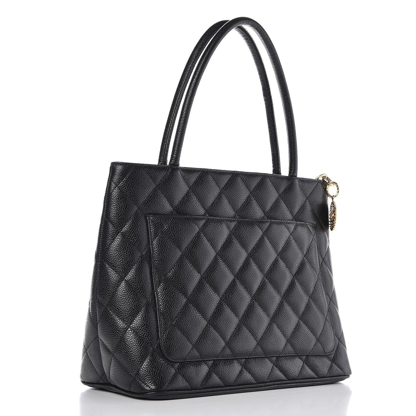 Caviar Quilted Medallion Tote Black