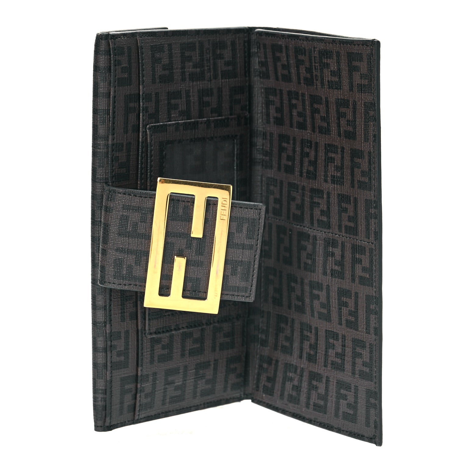 Fendi Zucchino Spalmati Forever Continental Wallet Moro Black 4 of 7