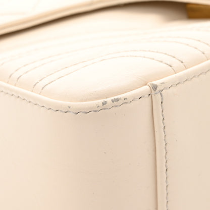 Gucci Calfskin Matelasse Mini GG Marmont Top Handle Shoulder Bag White 11 of 15