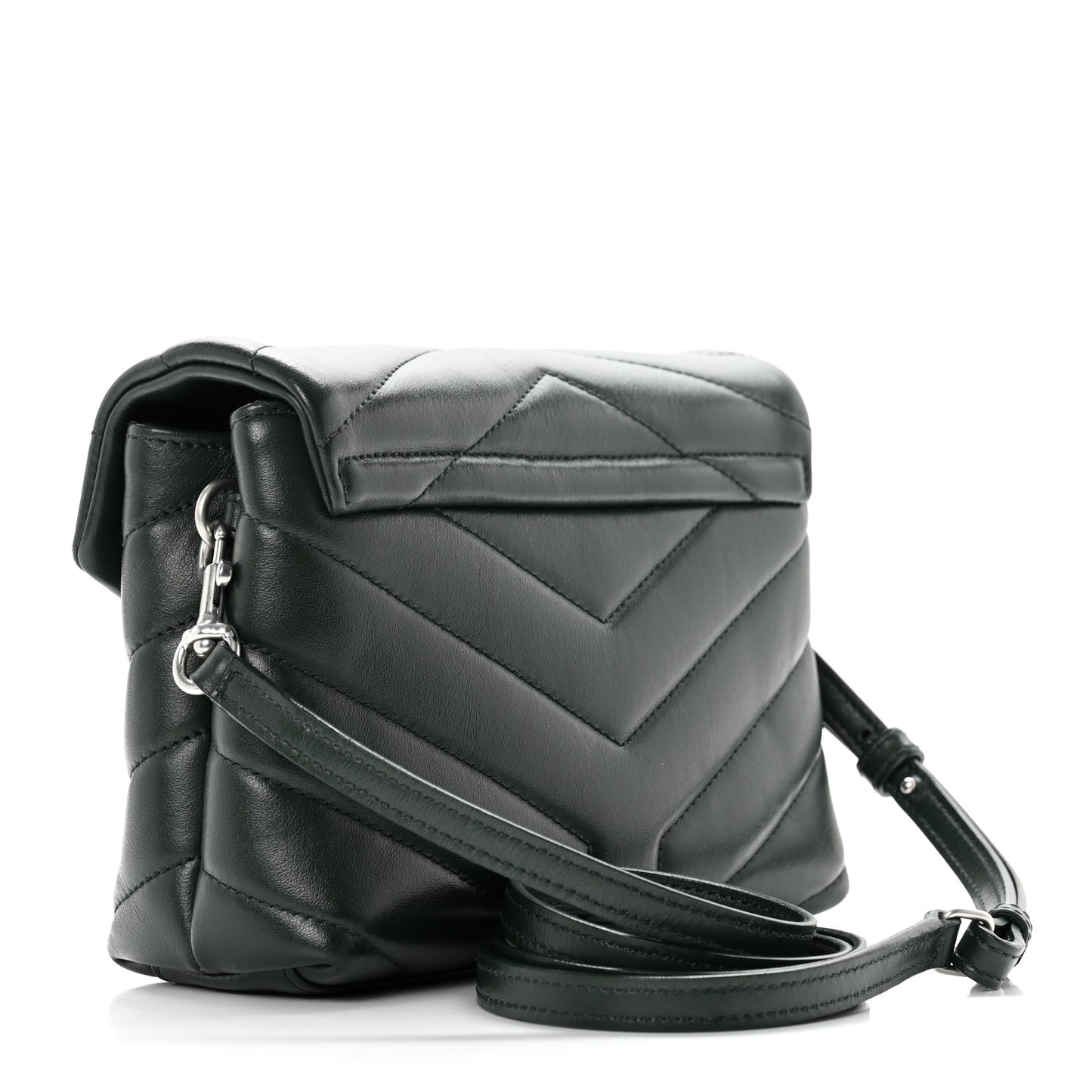 Calfskin Y Quilted Monogram Toy Loulou Crossbody Bag Deep Green