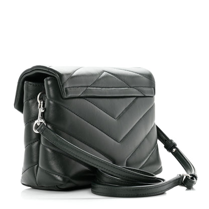 Saint Laurent Calfskin Y Quilted Monogram Toy Loulou Crossbody Bag Deep Green 2 of 9