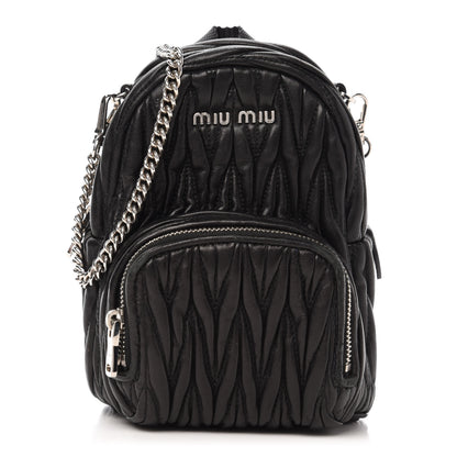 Miu Miu Nappa Matelasse Mini Backpack Black 1 of 10