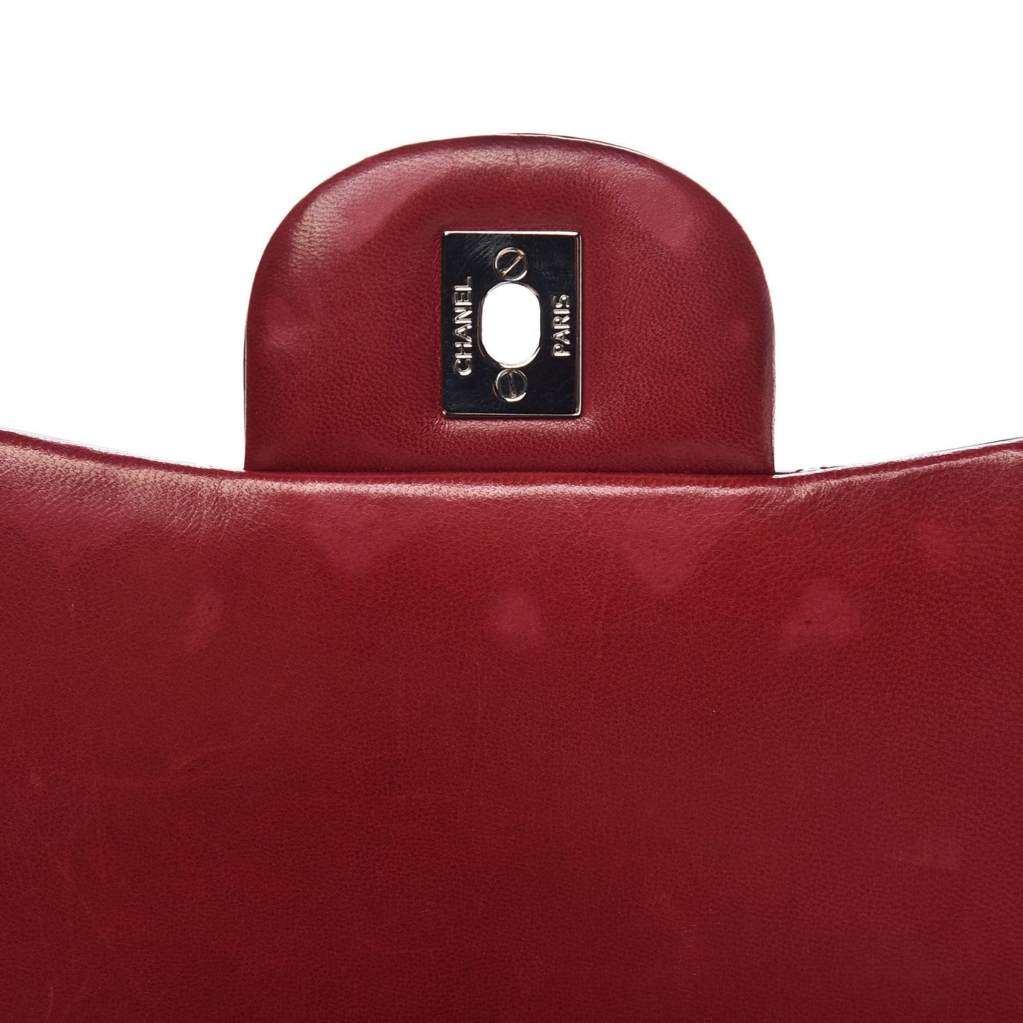 Patent Quilted Maxi Double Flap Red