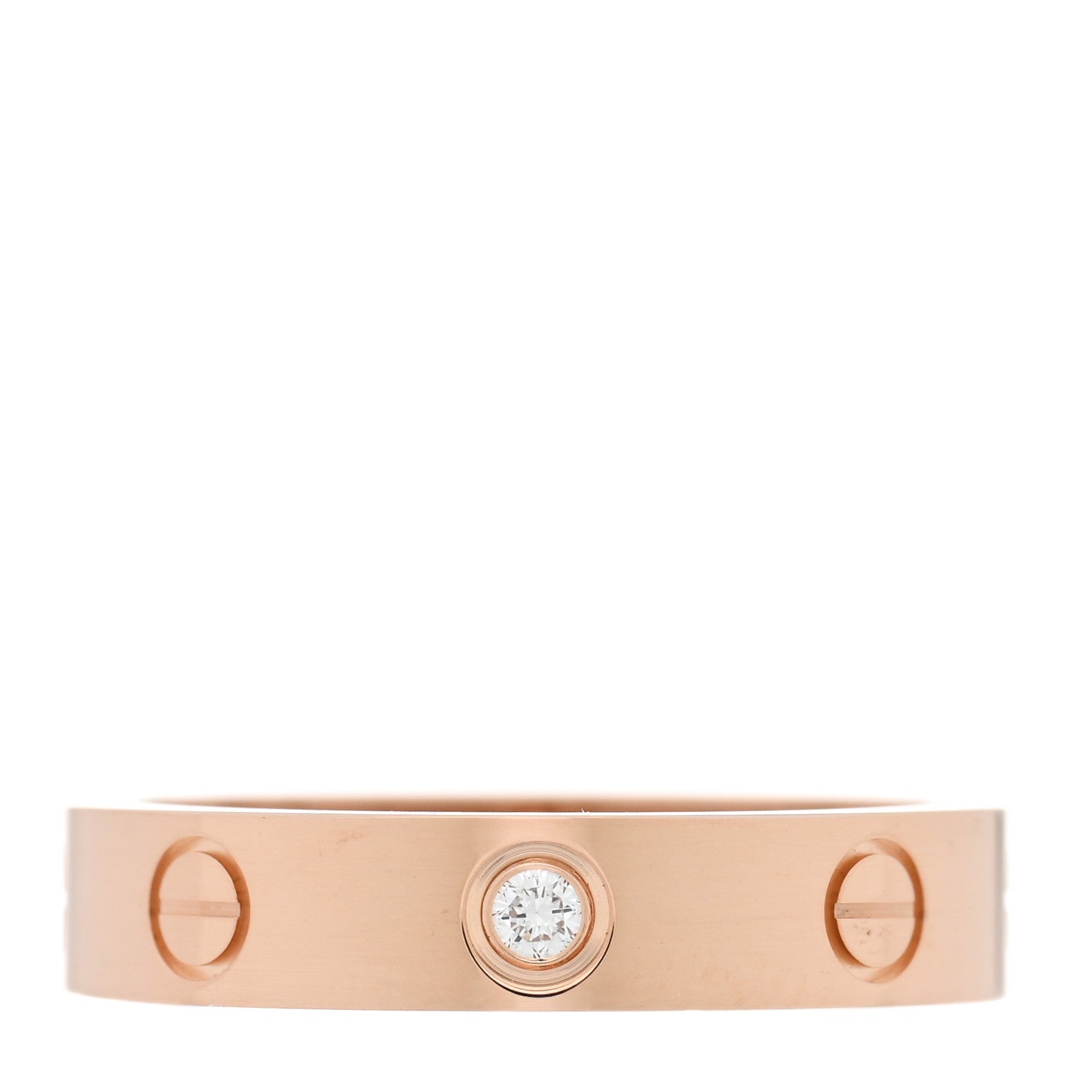 Cartier 18K Pink Gold Diamond 4mm LOVE Wedding Band Ring 52 6 1 of 5