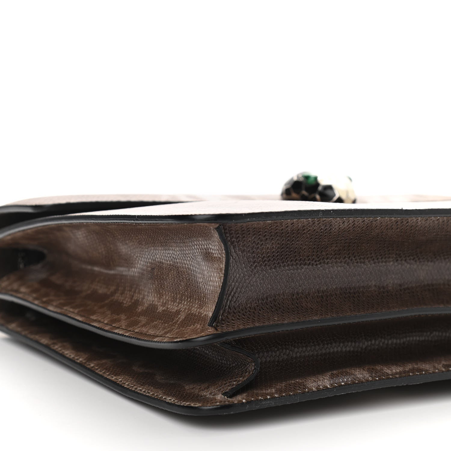 Bulgari Karung Serpenti Forever Medium Shoulder Bag Beige Brown 9 of 10