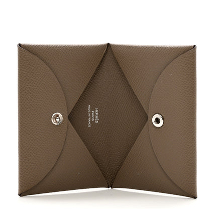 Hermes Epsom Calvi Card Case Etoupe 5 of 7