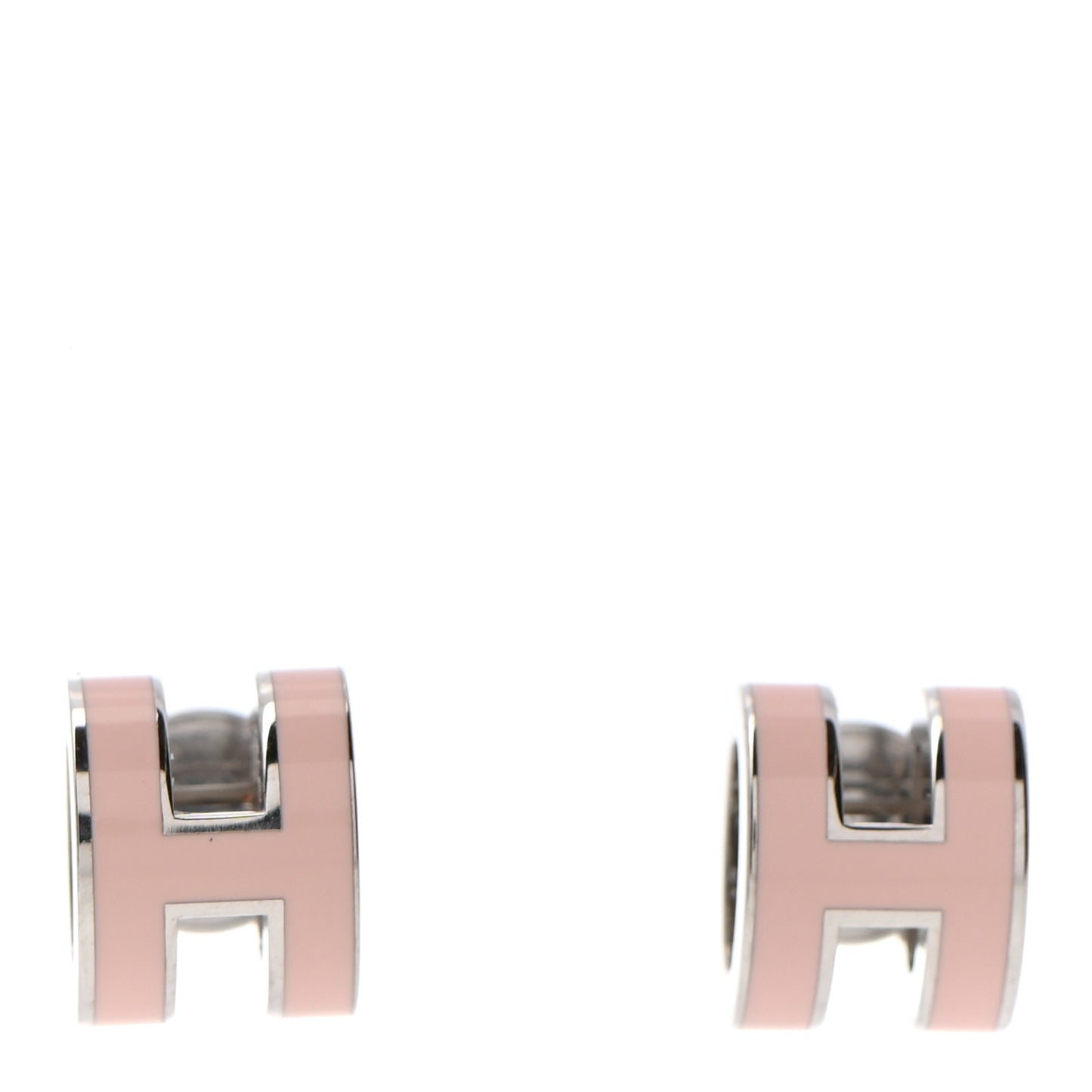 Palladium Lacquered Mini Pop H Earrings Rose Dragee