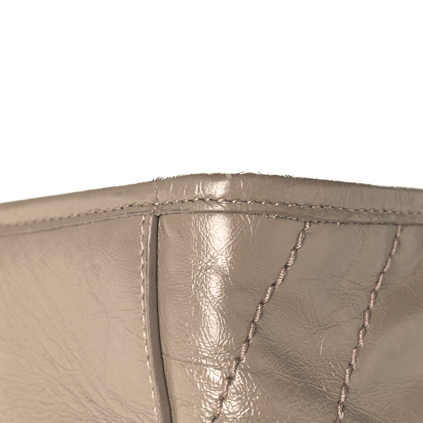 Crinkled Calfskin Matelasse Monogram Large Niki Shopper Tote Dusty Grey