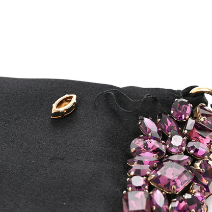 Saint Laurent Satin Jeweled Clutch Purple 10 of 11