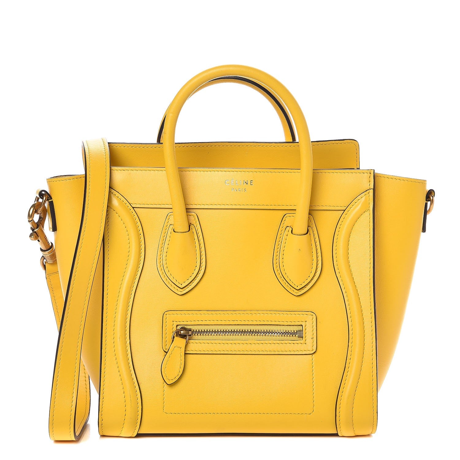 Celine Palmelato Calfskin Nano Luggage Sunflower 1 of 9