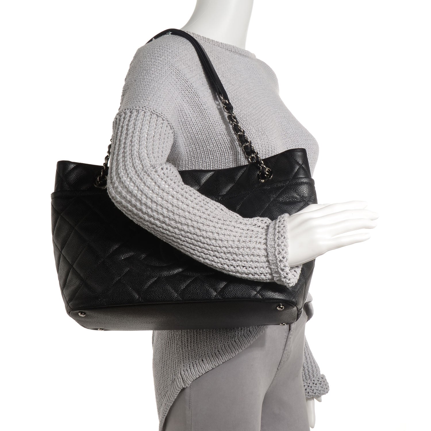 Chanel Soft Caviar Timeless Large Shopping Tote Black 2 of 7