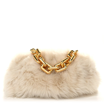 Bottega Veneta Shearling Lambskin The Pouch Chain White 1 of 10