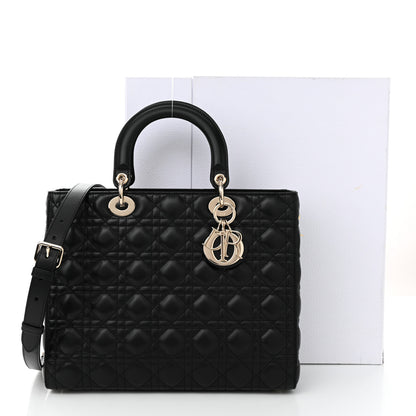 Christian Dior Lambskin Cannage Large Lady Dior Black 10 of 10