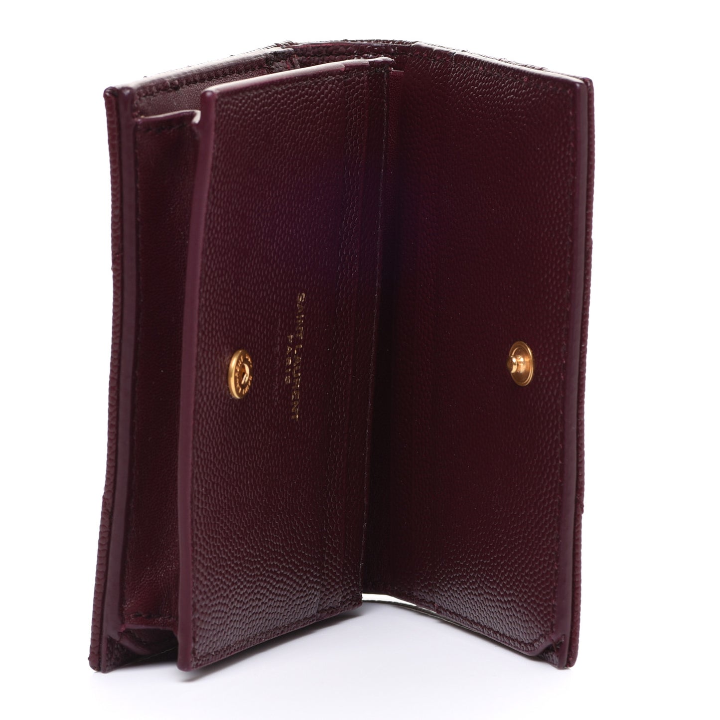 Grain De Poudre Matelasse Chevron Monogram Card Case Bordeaux