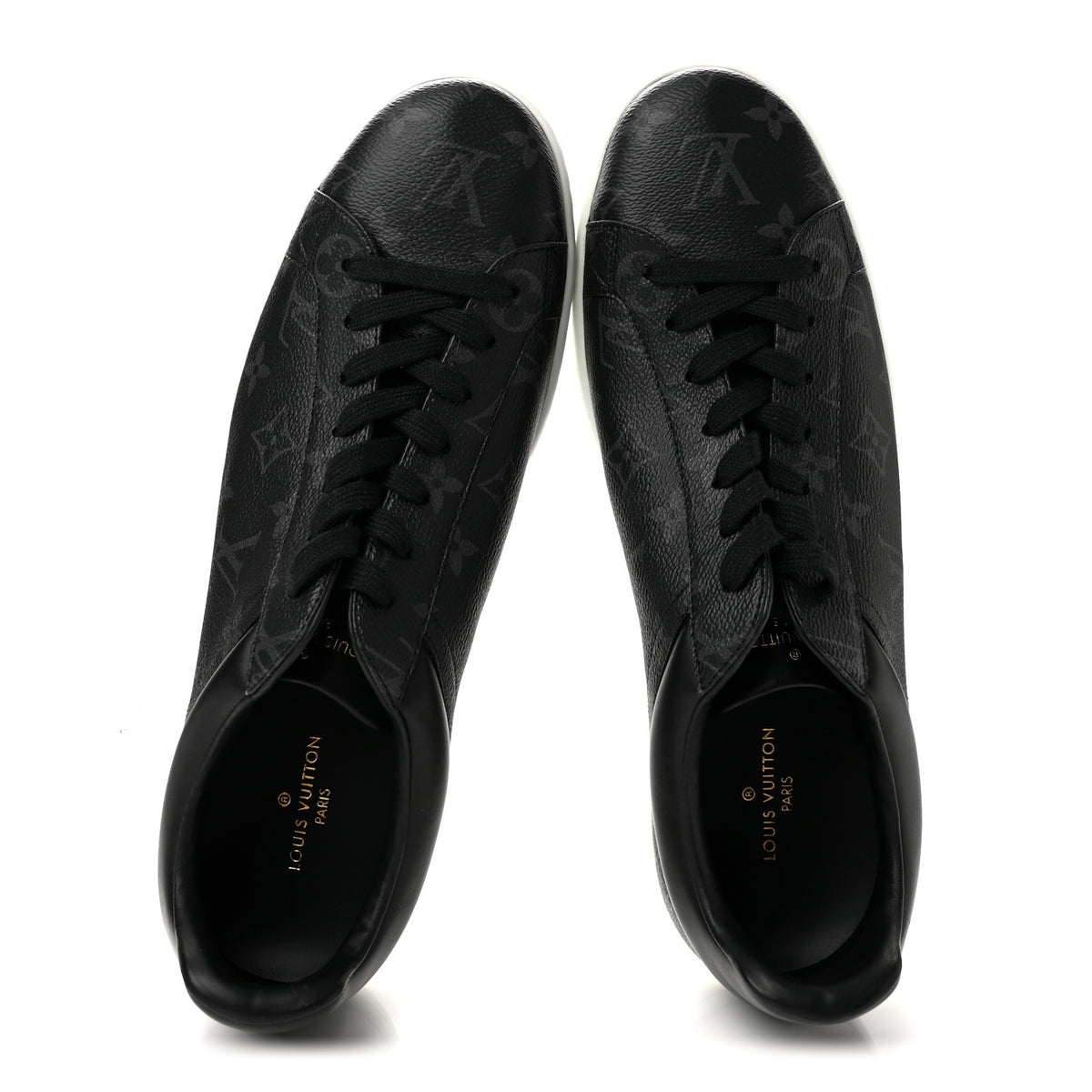 Calfskin Monogram Eclipse Luxembourg Sneakers 10 Black