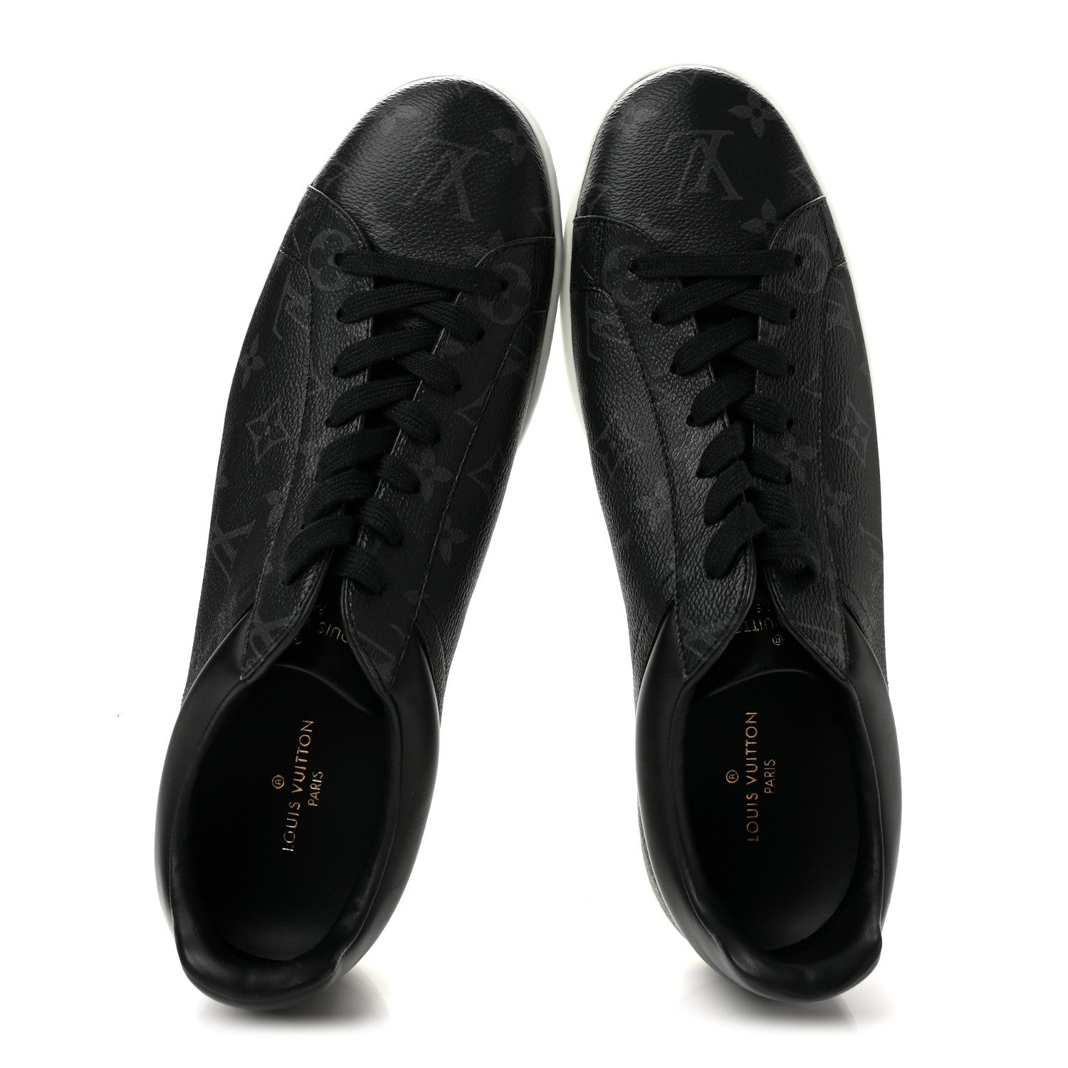 Louis Vuitton Calfskin Monogram Eclipse Luxembourg Sneakers 10 Black 2 of 9
