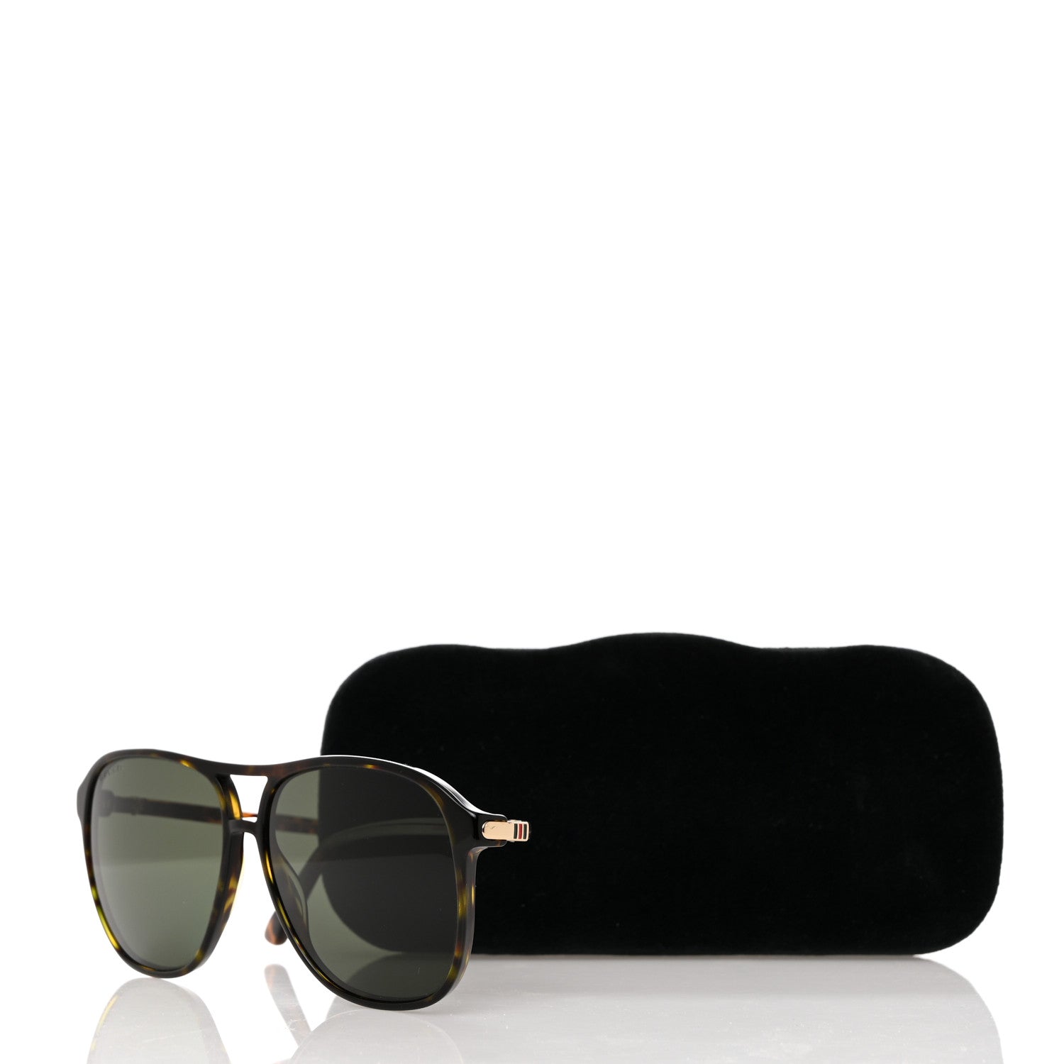 Gucci Polarized Aviator Web GG Sunglasses GG0016S Tortoise 8 of 8