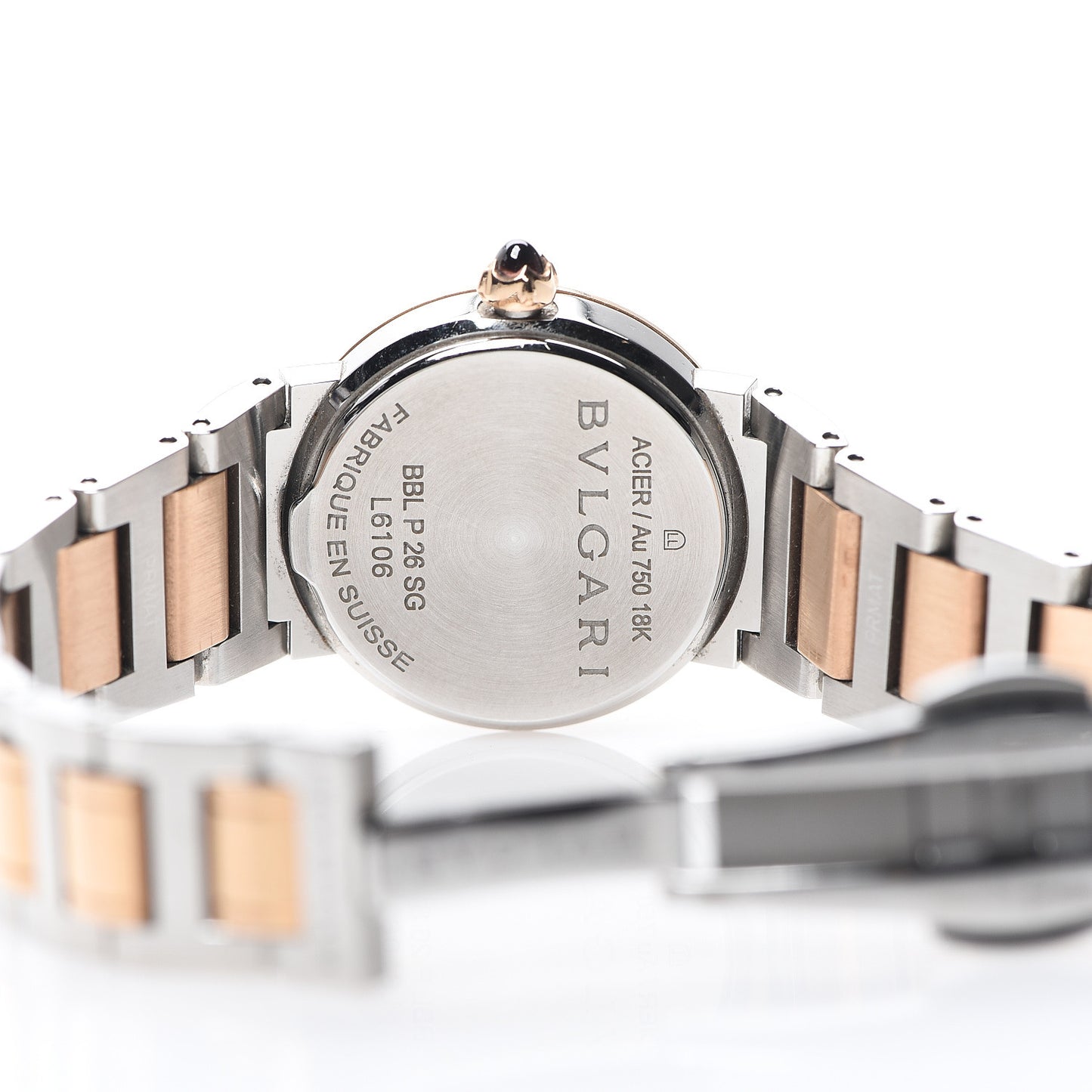 Stainless Steel 18K Rose Gold Diamond 26mm Quartz Watch Red