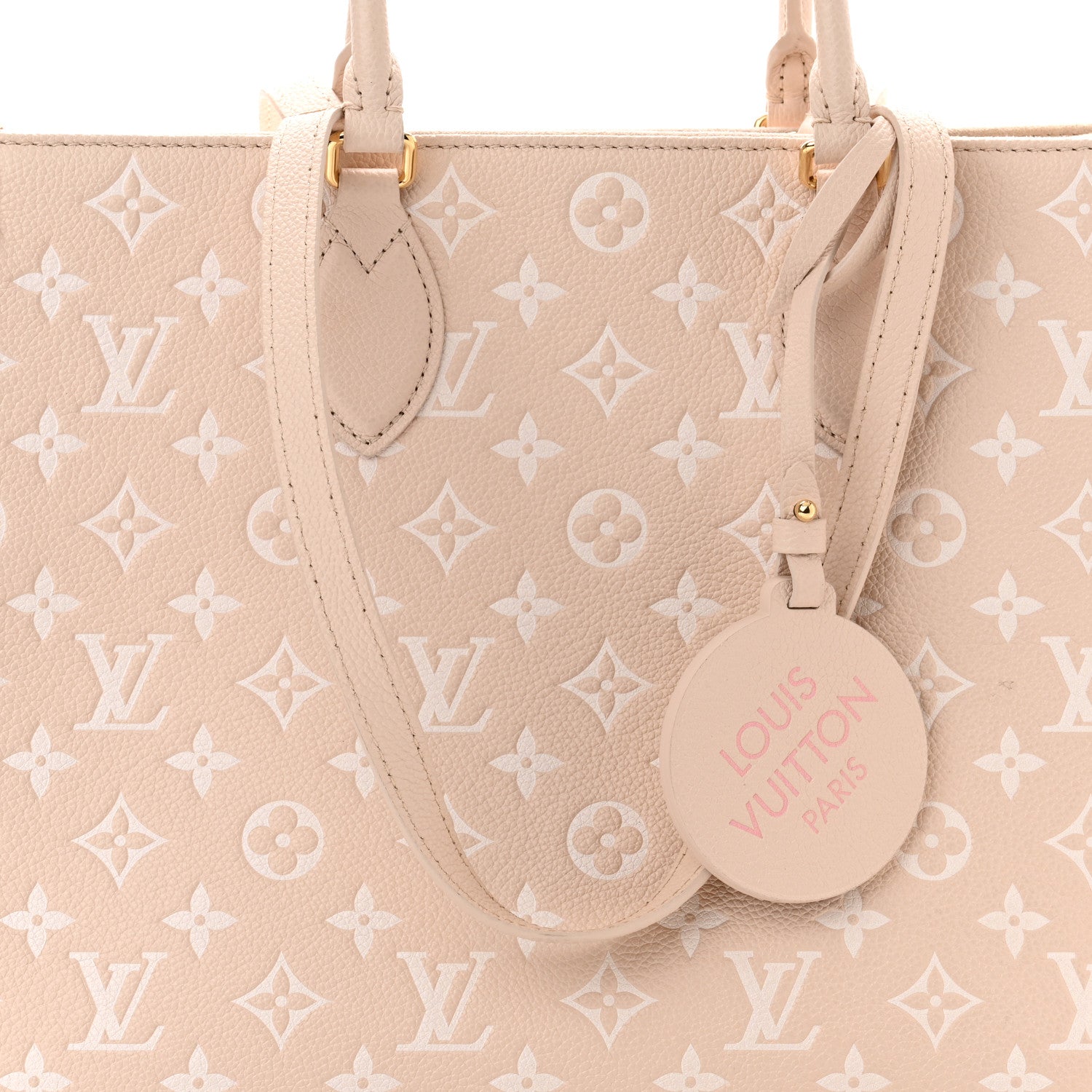 Louis Vuitton Empreinte Monogram Spring In The City Onthego MM Beige Pink Yellow 7 of 9