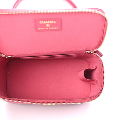 Chanel Lambskin Quilted Small Top Handle Vanity Case With Chain Dark Pink 4 of 4