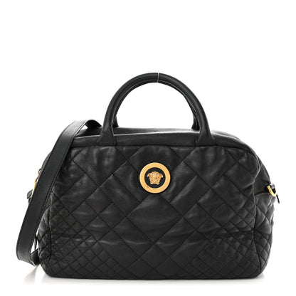 Versace Nappa Quilted Icon Bowler Bag Black 1 of 11