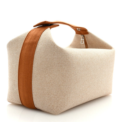 Hermes Canvas Large Bride-A-Brac Cabriole Case Biscuit 3 of 7