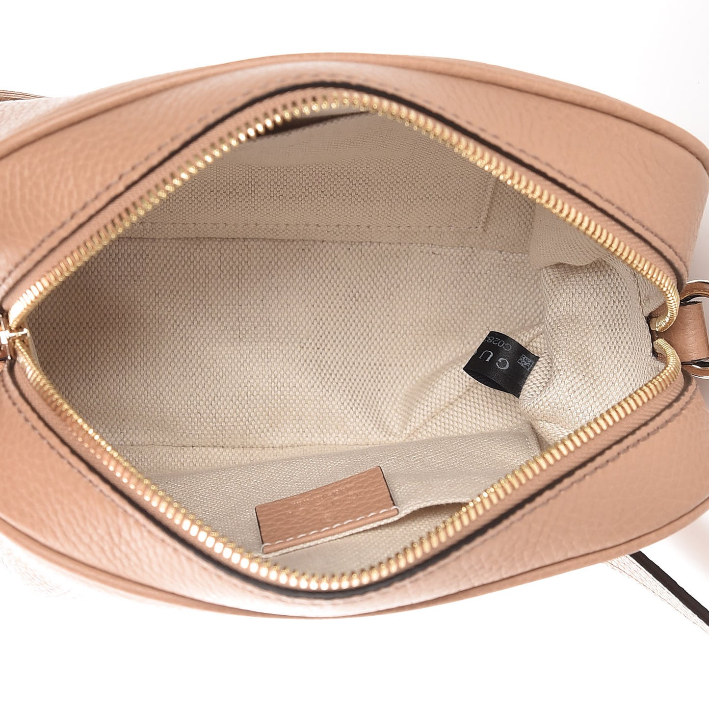 Pebbled Calfskin Small Soho Disco Bag Rose Beige