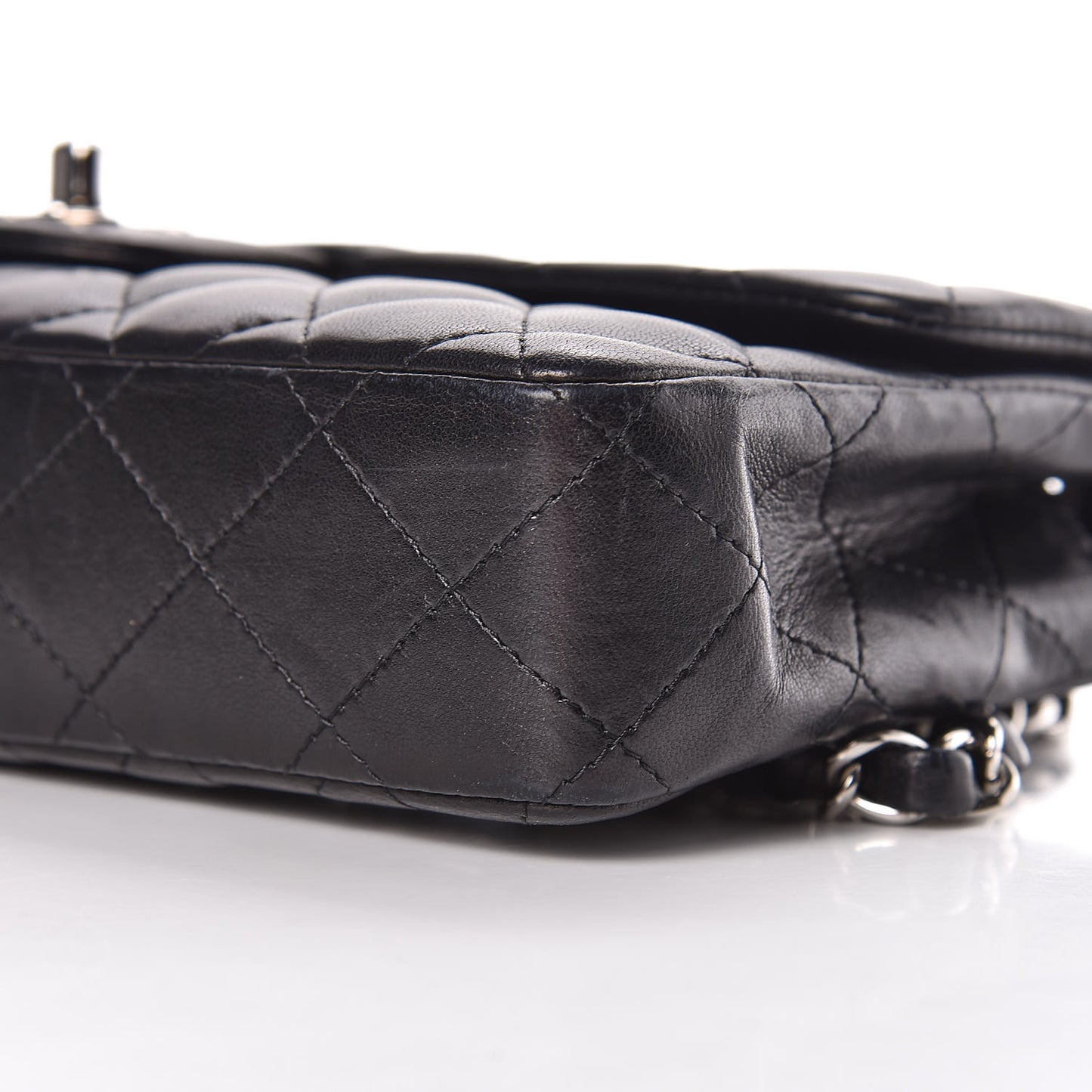 Lambskin Quilted East West Flap Black