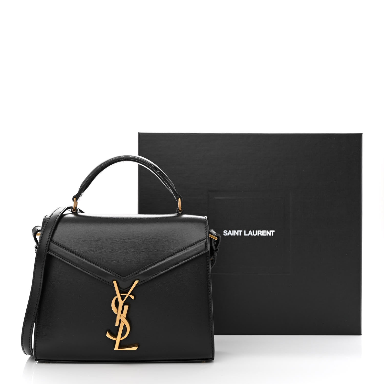 Saint Laurent Calfskin Mini Classic Monogram Cassandra Top Handle Black 12 of 12